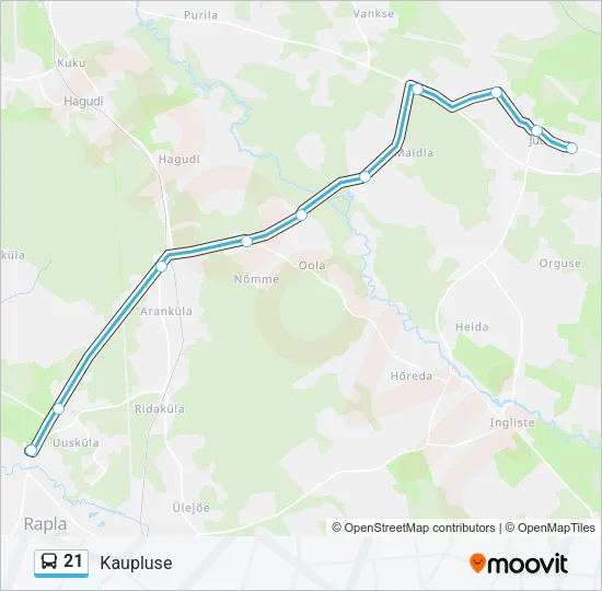 21 Bus Line Map
