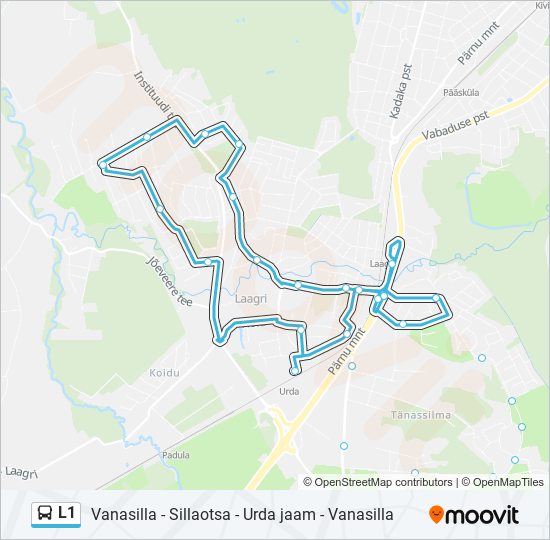 Автобус L1: карта маршрута