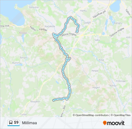 S9 bus Line Map