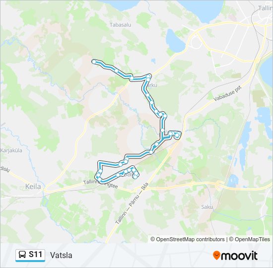 S11 bus Line Map