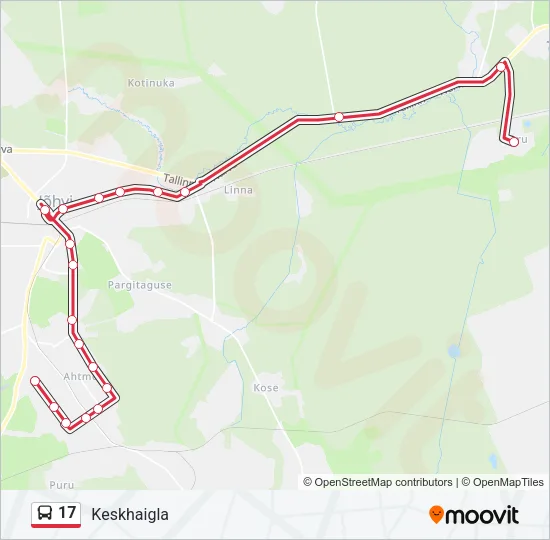 Автобус 17: карта маршрута