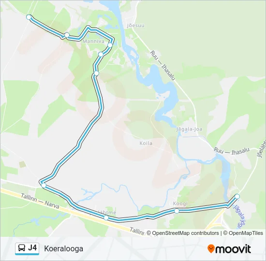 J4 Bus Line Map