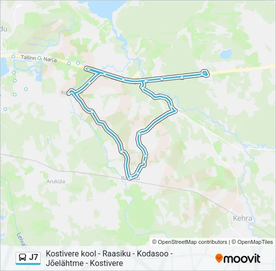 J7 Bus Line Map
