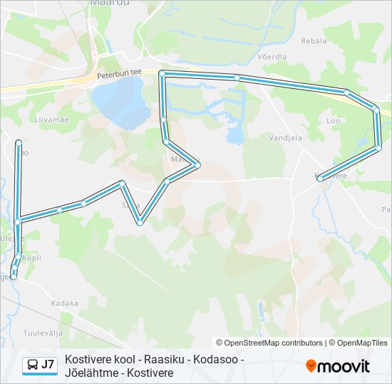 J7 bus Line Map