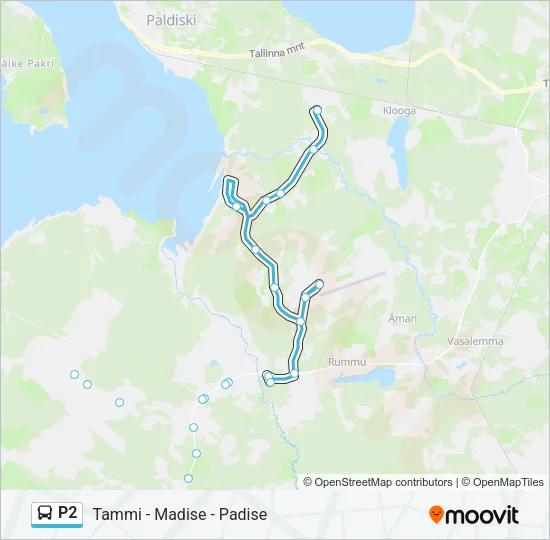 Автобус P2: карта маршрута