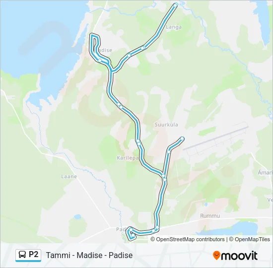 Автобус P2: карта маршрута