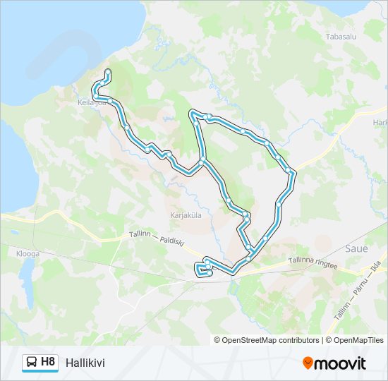 Автобус H8: карта маршрута