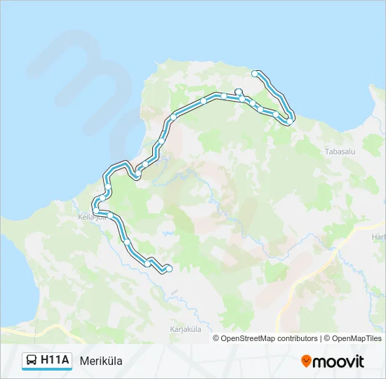 Автобус H11A: карта маршрута