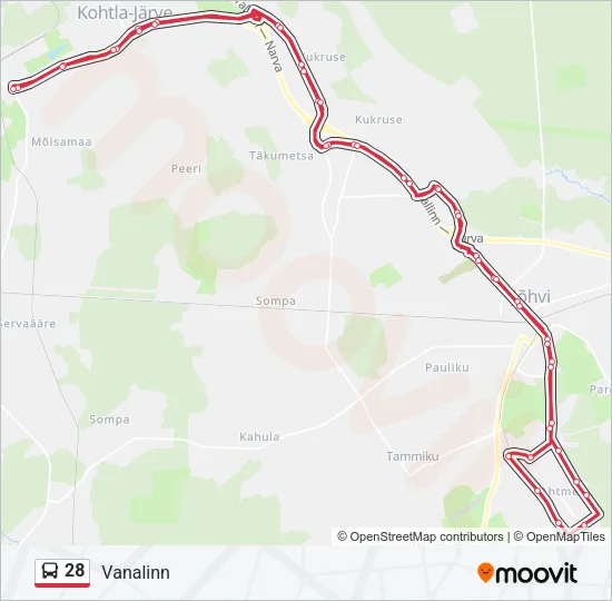 28 Bus Line Map