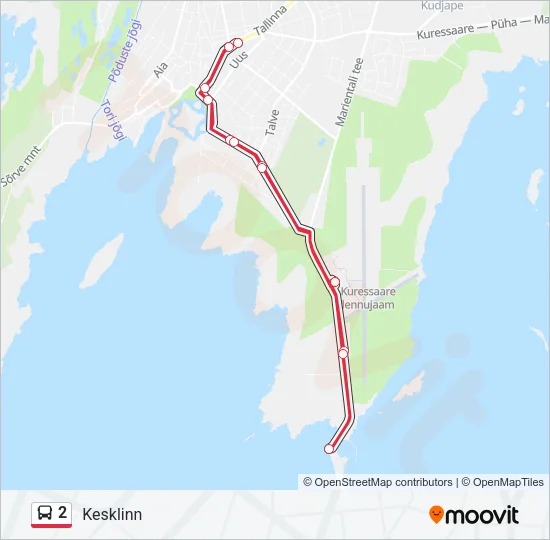 2 Bus Line Map
