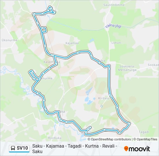 Автобус SV10: карта маршрута