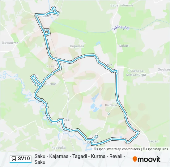 Автобус SV10: карта маршрута