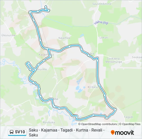 Автобус SV10: карта маршрута