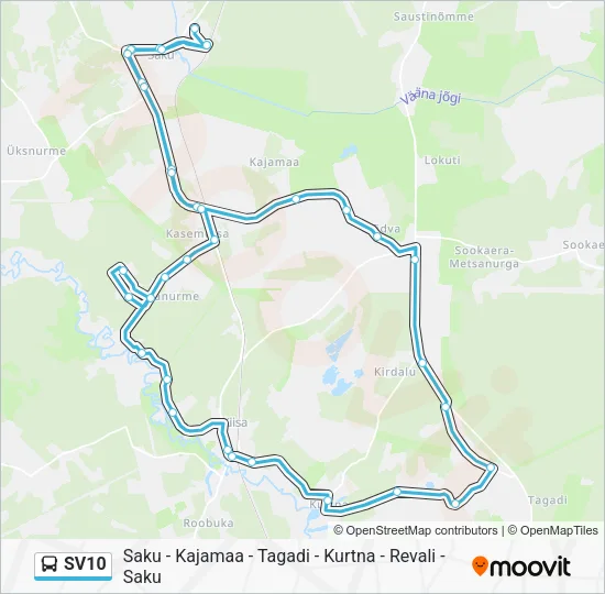 Автобус SV10: карта маршрута
