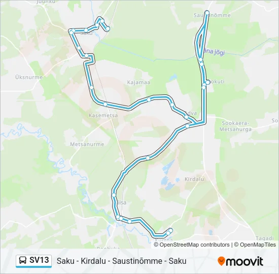 Автобус SV13: карта маршрута