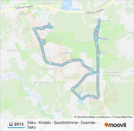 Автобус SV13: карта маршрута