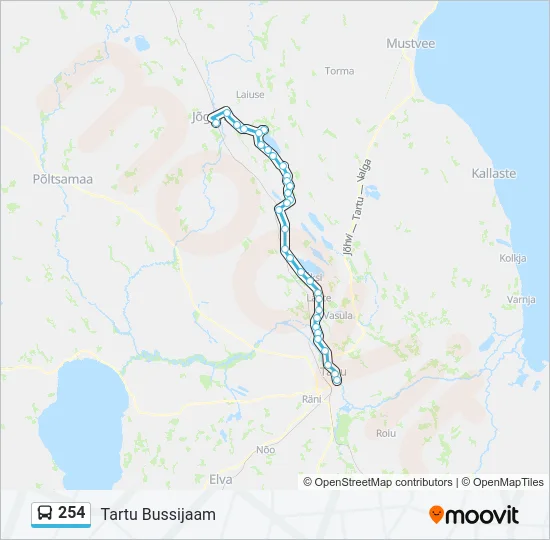 254 Bus Line Map