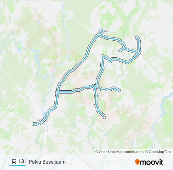13 Bus Line Map