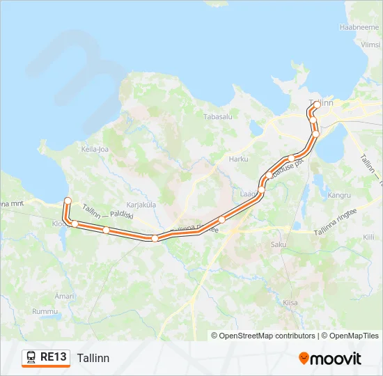 RE13 Train Line Map