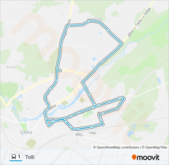 1 bus Line Map