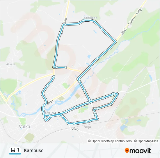 1 Bus Line Map