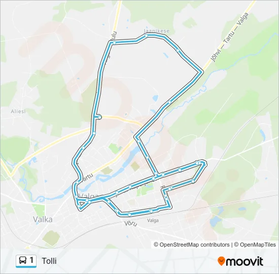 1 Bus Line Map