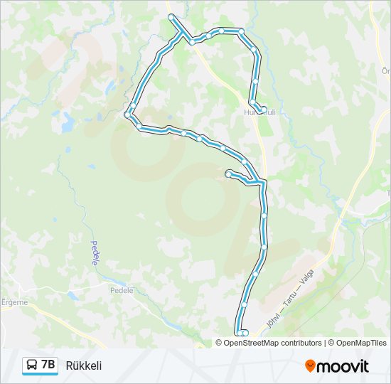Автобус 7B: карта маршрута