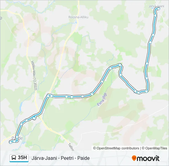 35H Bus Line Map