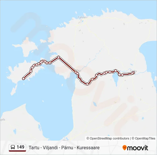 Автобус 149: карта маршрута