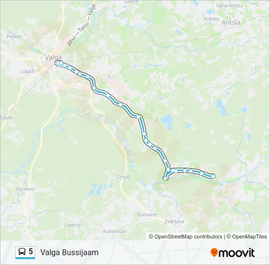 5 Bus Line Map