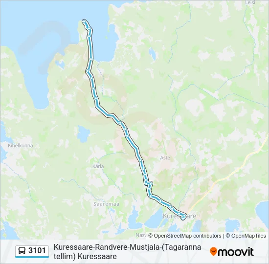 Автобус 3101: карта маршрута