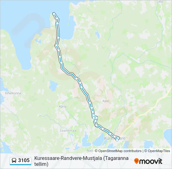 Автобус 3105: карта маршрута