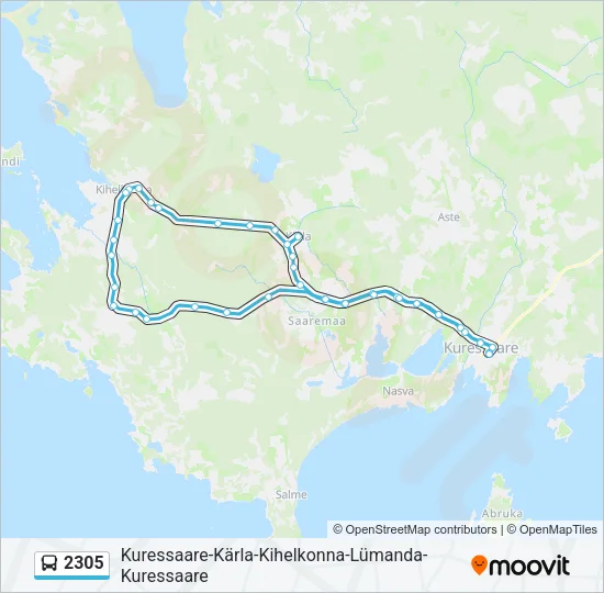 Автобус 2305: карта маршрута