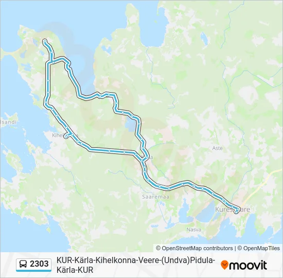 Автобус 2303: карта маршрута