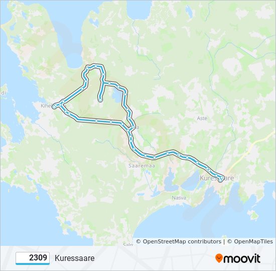 Автобус 2309: карта маршрута