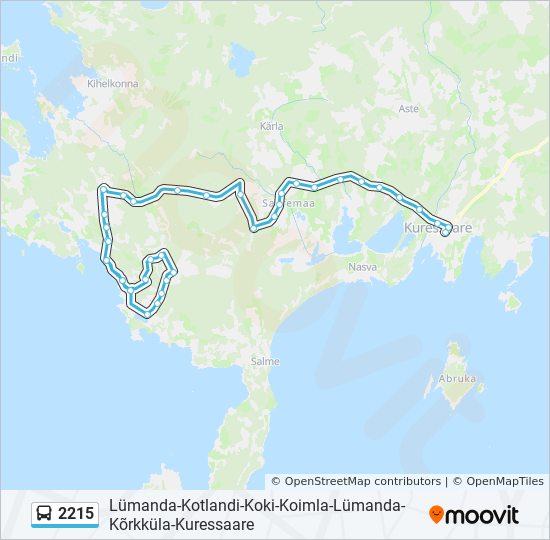 2215 bus Line Map