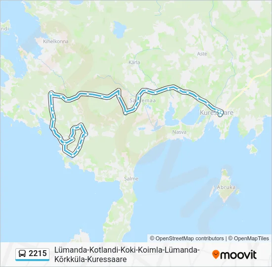 Автобус 2215: карта маршрута