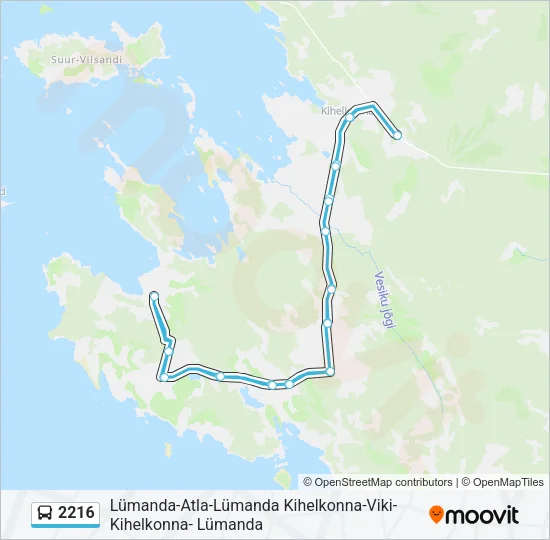 Автобус 2216: карта маршрута