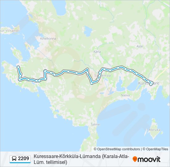 Автобус 2209: карта маршрута