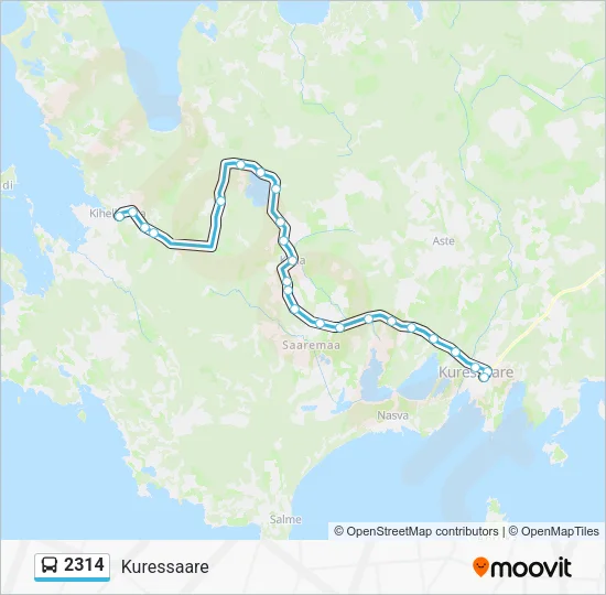 Автобус 2314: карта маршрута