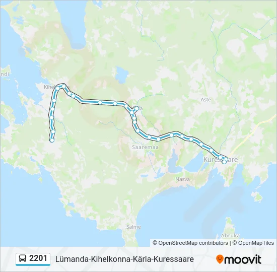 Автобус 2201: карта маршрута