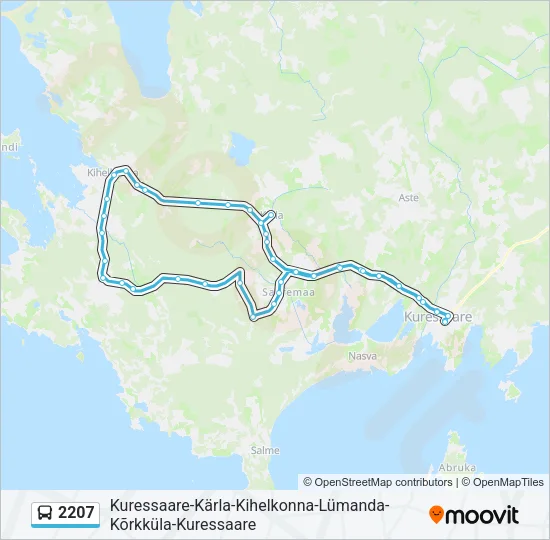 Автобус 2207: карта маршрута