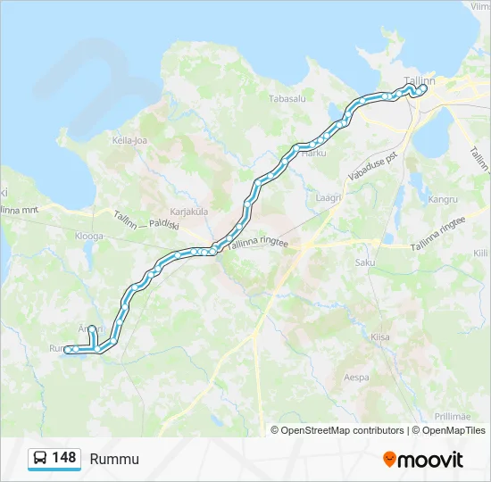 Автобус 148: карта маршрута