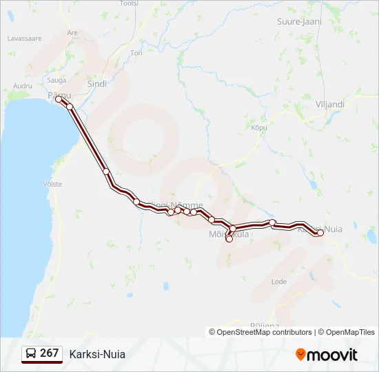 267 Bus Line Map