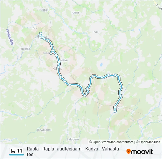 Автобус 11: карта маршрута