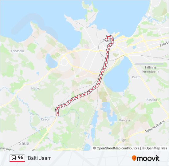 96 bus Line Map