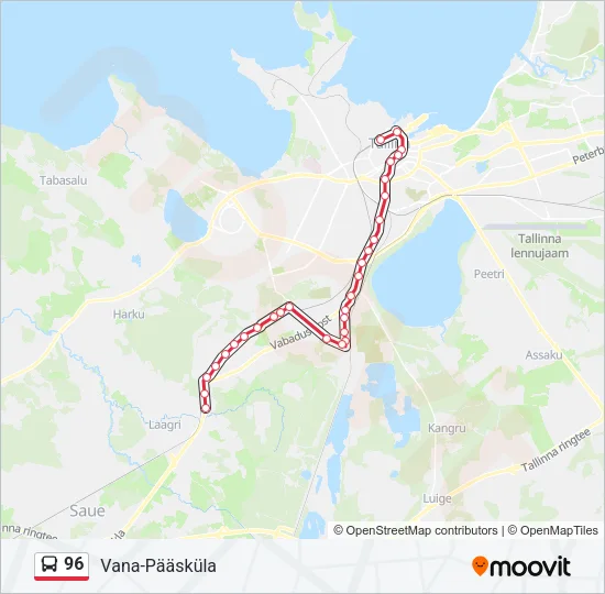 96 Bus Line Map