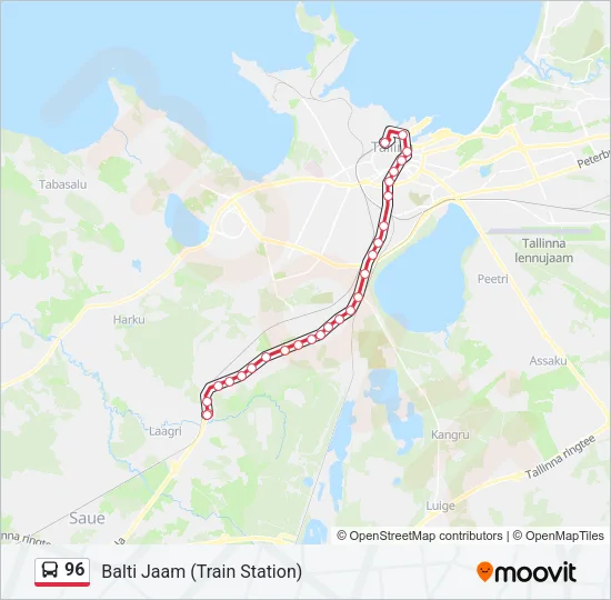 96 Bus Line Map