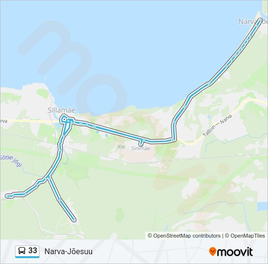 Автобус 33: карта маршрута