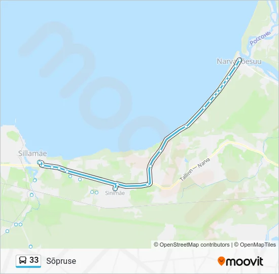 Автобус 33: карта маршрута